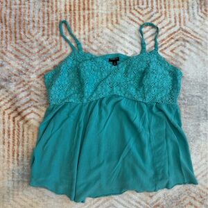Torrid Teal Floral Lace Top